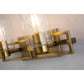 Lucas & McKearn Estes 2-Light Antique Brass Wall Light With Cylinder Shape Clear Glass Shade