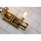Lucas & McKearn Estes 2-Light Antique Brass Wall Light With Cylinder Shape Clear Glass Shade