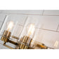 Lucas & McKearn Estes 2-Light Antique Brass Wall Light With Cylinder Shape Clear Glass Shade