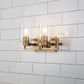 Lucas & McKearn Estes 2-Light Antique Brass Wall Light With Cylinder Shape Clear Glass Shade
