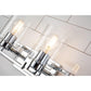 Lucas & McKearn Estes 2-Light Polished Chrome Wall Light With Cylinder Shape Clear Glass Shade