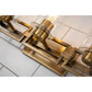 Lucas & McKearn Estes 3-Light Antique Brass Wall Light With Cylinder Shape Clear Glass Shade