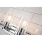 Lucas & McKearn Estes 3-Light Polished Chrome Wall Light With Cylinder Shape Clear Glass Shade