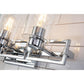 Lucas & McKearn Estes 3-Light Polished Chrome Wall Light With Cylinder Shape Clear Glass Shade