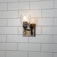 Lucas & McKearn Felice 1-Light Dark Bronze Wall Light With Flame-Shaped Gold Accents