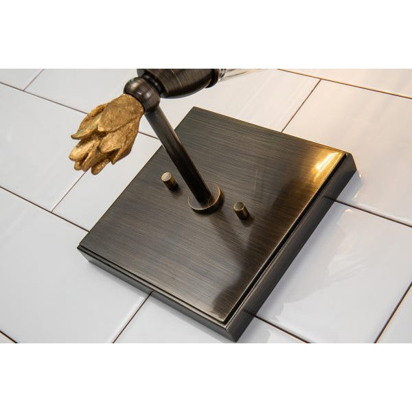 Lucas & McKearn Felice 1-Light Dark Bronze Wall Light With Flame-Shaped Gold Accents