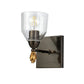 Lucas & McKearn Felice 1-Light Dark Bronze Wall Light With Flame-Shaped Gold Accents