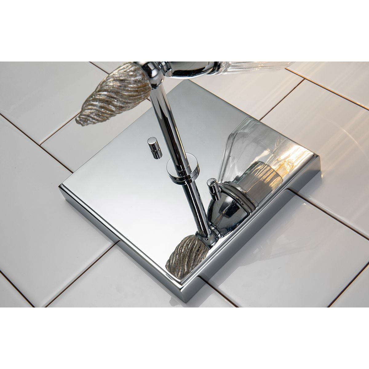 Lucas & McKearn Felice 1-Light Polished Chrome Wall Light With Acorn-Shaped Silver Accents