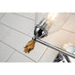 Lucas & McKearn Felice 2-Light Polished Chrome Wall Light With Flame-Shaped Gold Accents