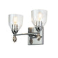 Lucas & McKearn Felice 2-Light Polished Chrome Wall Light With Flame-Shaped Silver Accents