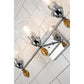Lucas & McKearn Felice 3-Light Polished Chrome Wall Light With Flame-Shaped Gold Accents