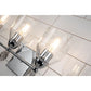 Lucas & McKearn Felice 3-Light Polished Chrome Wall Light With Flame-Shaped Silver Accents
