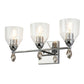 Lucas & McKearn Felice 3-Light Polished Chrome Wall Light With Flame-Shaped Silver Accents