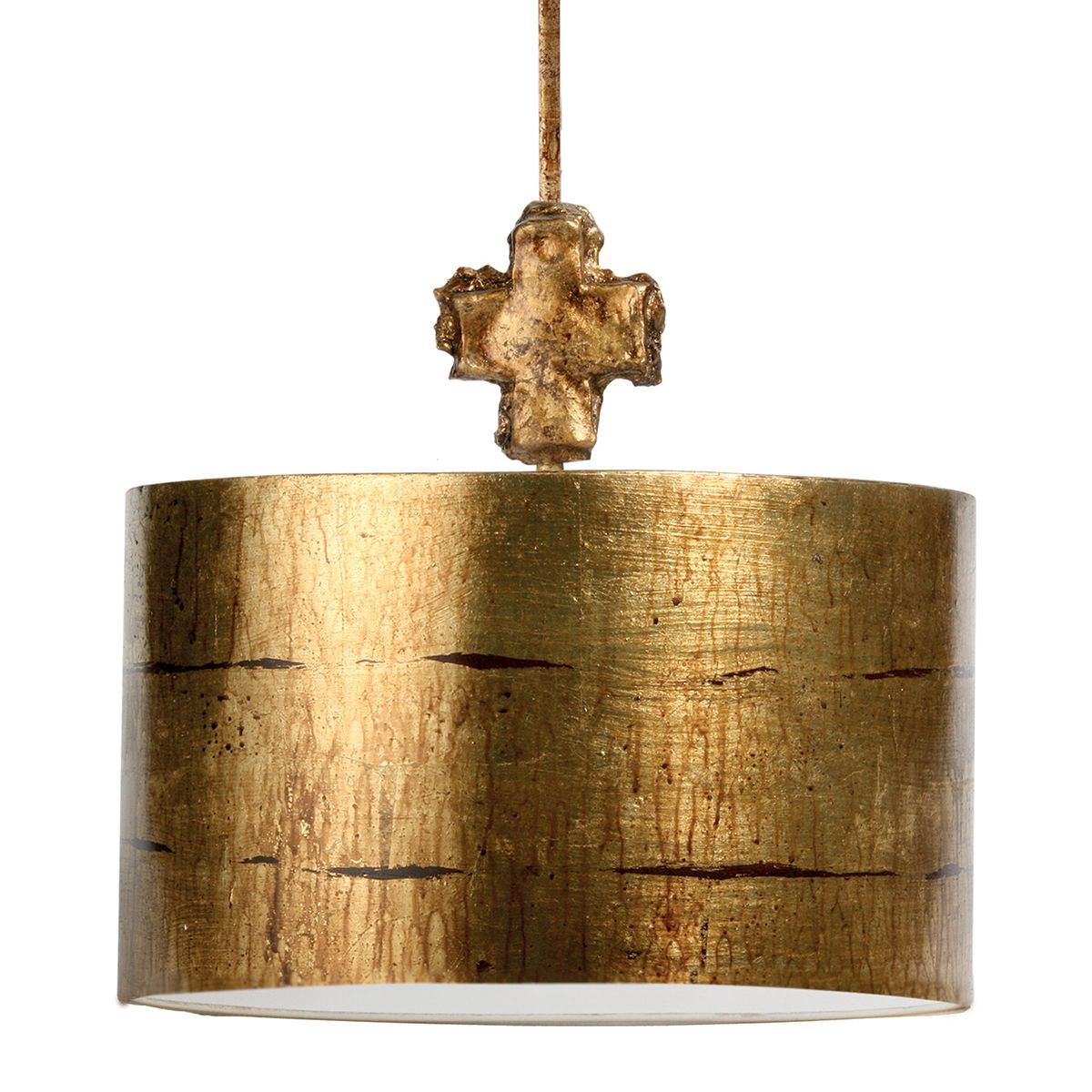 Lucas & McKearn Fragment 1-Light Gold Large Pendant With Drum Shade