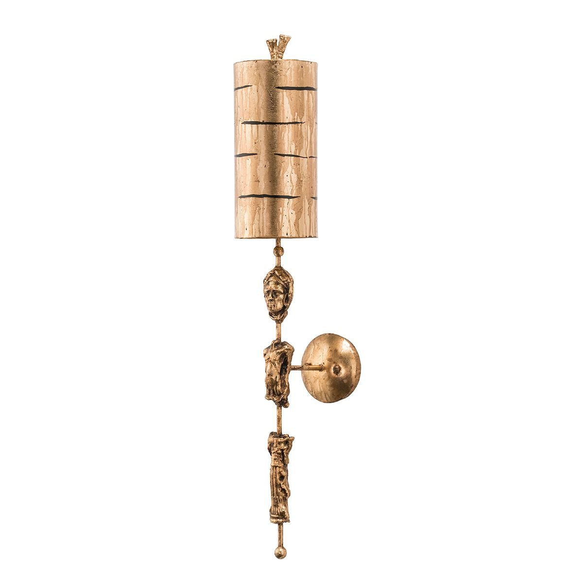 Lucas & McKearn Fragment 1-Light Gold Wall Light With Cylindrical Shade