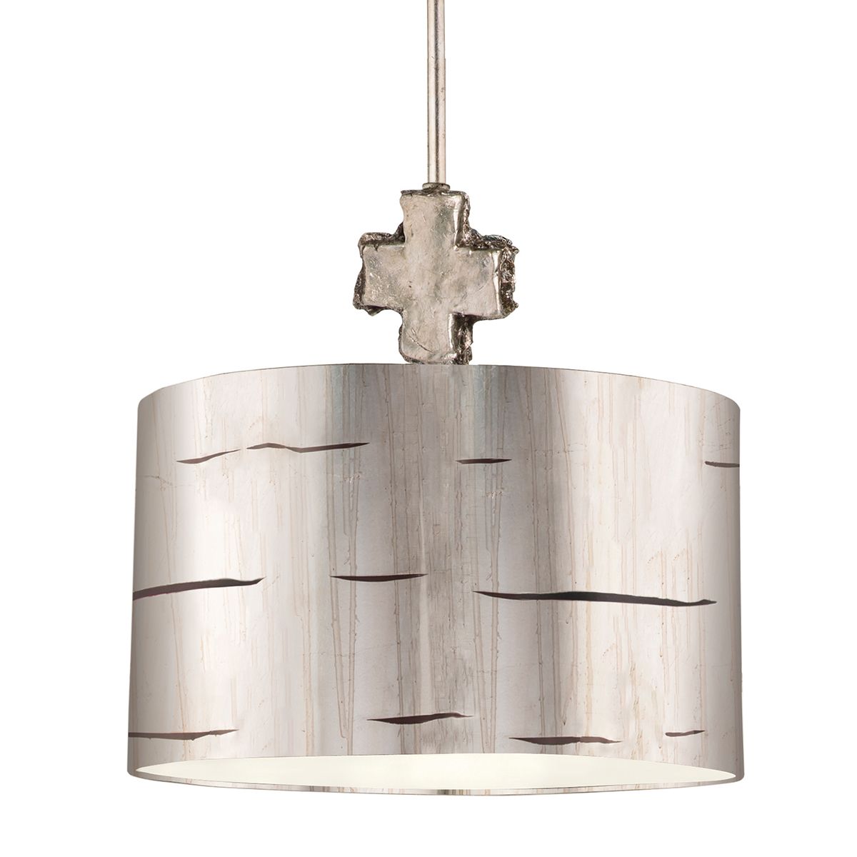 Lucas & McKearn Fragment 1-Light Silver Large Pendant With Drum Shade