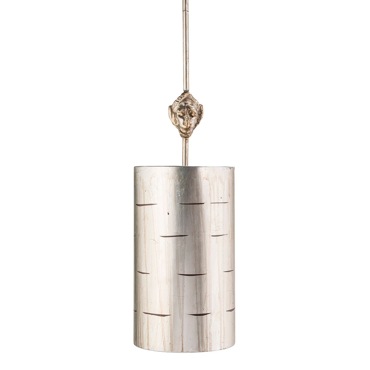 Lucas & McKearn Fragment 1-Light Silver Small Pendant With Cylindrical Shade