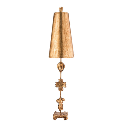 Lucas & McKearn Fragment 40" Gold Buffet Table Lamp With Coned-Shaped Shade