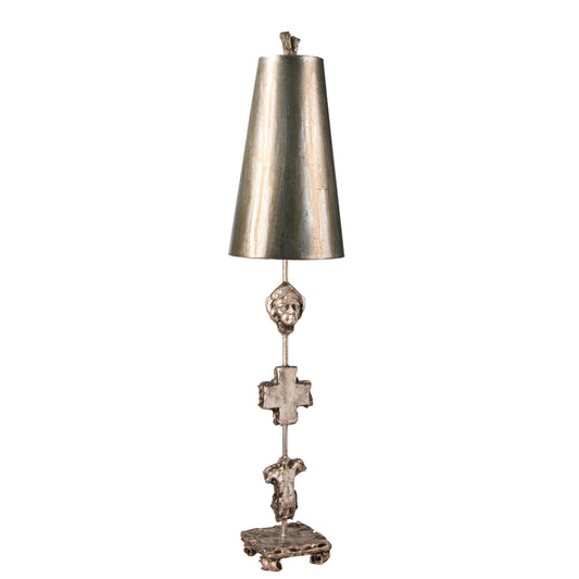 Lucas & McKearn Fragment 40" Silver Buffet Table Lamp With Coned-Shaped Shade