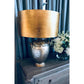 Lucas & McKearn Jackson 24" Gold and Silver Table Lamp With Drum-Shaped Metallic Shade