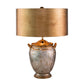 Lucas & McKearn Jackson 24" Gold and Silver Table Lamp With Drum-Shaped Metallic Shade