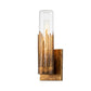 Lucas & McKearn Julia 1-Light Gold Leaf Wall Sconce With Glass Candle Cover