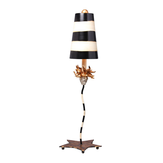 Lucas & McKearn La Fleur 40" Black & Taupe Buffet Table Lamp With Coned-Shaped Shade