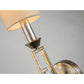 Lucas & McKearn Lemuria 1-Light Antique Silver Wall Light With Ivory White Linen Shade and Crystal Accent