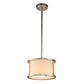 Lucas & McKearn Lemuria 1-Light Distressed Silver Pendant With Drum-Shaped Shade