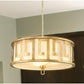 Lucas & McKearn Lemuria 3-Light Distressed Gold Pendant With Drum-Shaped Shade