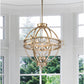 Lucas & McKearn Lemuria 3-Light Distressed Silver Pendant With Rustic Globe Shape Shade