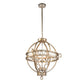 Lucas & McKearn Lemuria 3-Light Distressed Silver Pendant With Rustic Globe Shape Shade
