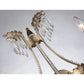 Lucas & McKearn Louis 2-Light Silver Wall Light With Gold Bobeches and Classic Beads Wrought Iron Frame