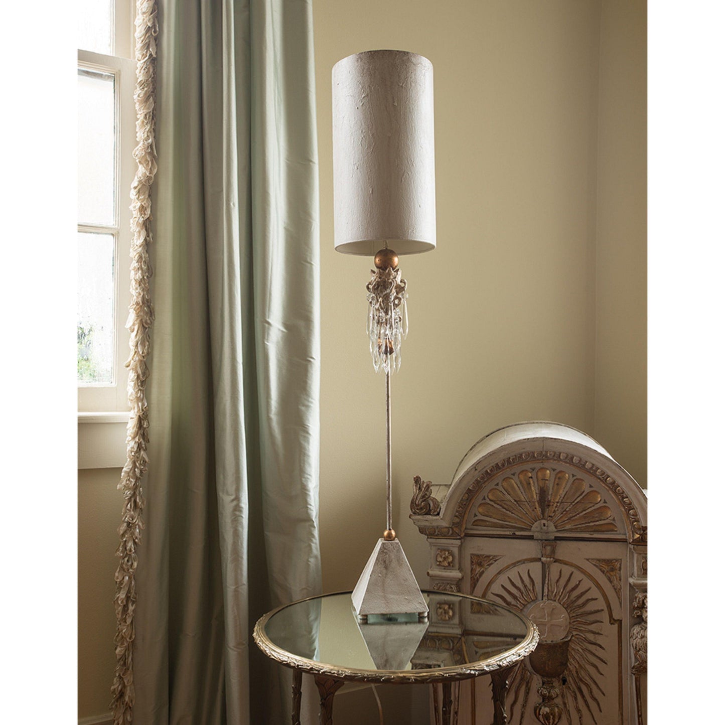 Lucas & McKearn Madison 10" Cream Ivory Buffet Table Lamp With Cylinder-Shaped Shade