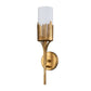 Lucas & McKearn Manor 1-Light Gold Leaf Wall Sconce With Opal Glass Candle Cover