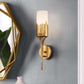 Lucas & McKearn Manor 1-Light Gold Leaf Wall Sconce With Opal Glass Candle Cover