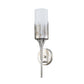 Lucas & McKearn Manor 1-Light Silver Leaf Wall Sconce With Opal Glass Candle Cover