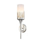 Lucas & McKearn Manor 1-Light Silver Leaf Wall Sconce With Opal Glass Candle Cover