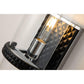 Lucas & McKearn Mazant 1-Light Black & Polished Chrome Wall Light With Half Drum-Shaped Clear Glass Shade