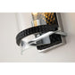 Lucas & McKearn Mazant 1-Light Black & Polished Chrome Wall Light With Half Drum-Shaped Clear Glass Shade