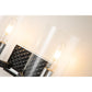 Lucas & McKearn Mazant 2-Light Black & Polished Chrome Wall Light With Half Drum-Shaped Clear Glass Shade