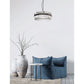 Lucas & McKearn Metro 9-Light Dark Chrome Large Pendant With Drum-Shaped Clear Glass Shade