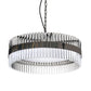 Lucas & McKearn Metro 9-Light Dark Chrome Large Pendant With Drum-Shaped Clear Glass Shade