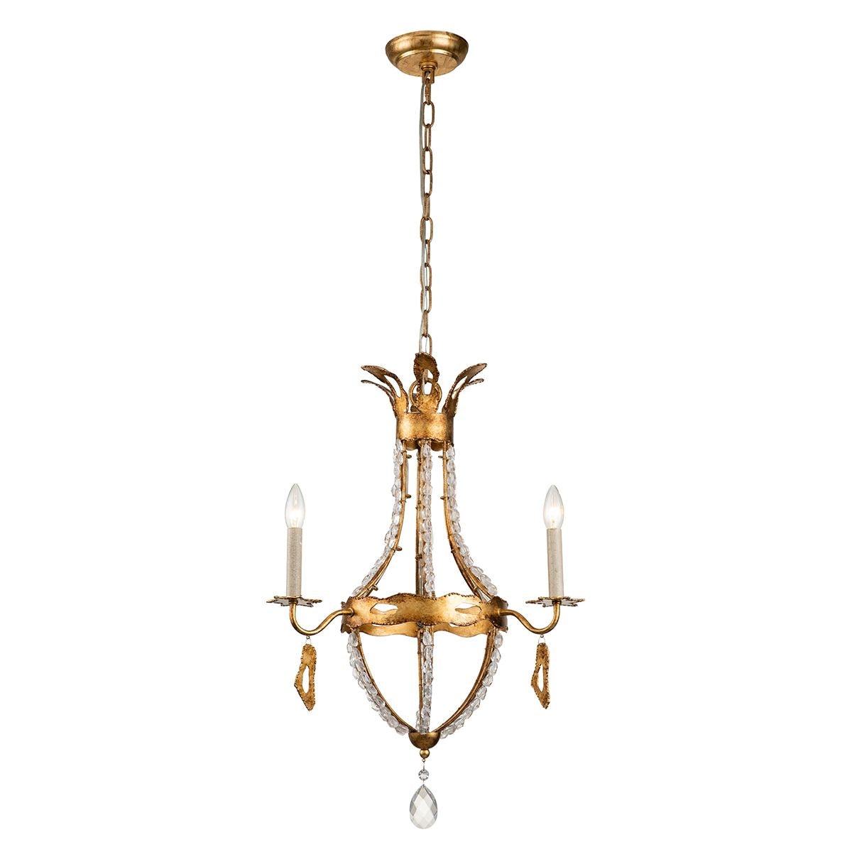 Lucas & McKearn Monteleone 3-Light Antique Gold Chandelier