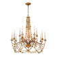 Lucas & McKearn Mosaic 15-Light Gold Leaf Two-Tier Chandelier With Multi-Size Hand Painted Resin Pieces