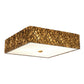 Lucas & McKearn Mosaic 16" Square Antique Gold Flush Mount Lighting With Sanded Glass Diffuser