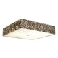 Lucas & McKearn Mosaic 16" Square Antique Silver Flush Mount Lighting With Sanded Glass Diffuser