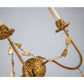 Lucas & McKearn Mosaic 3-Light Antique Gold Wall Light With Sculpted Drape Mosaic Pieces