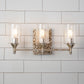 Lucas & McKearn Mosaic 3-Light Antique Silver Wall Light With Cylinder Glass Shade