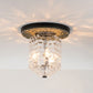 Lucas & McKearn Navarre 14" Metal Black Flush Mount Lighting With Water Glass Cylindrical Dome Shade